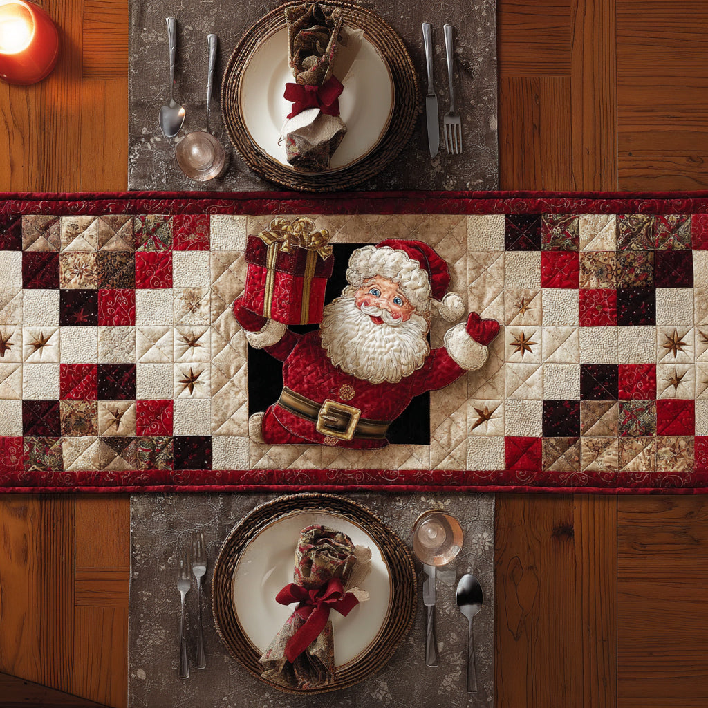 Gifted Santa Claus Quilted Table Runner