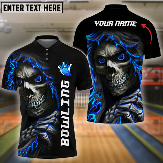 Bowling And Pins Reaper Customized Name 3D Shirt (4 Colors)