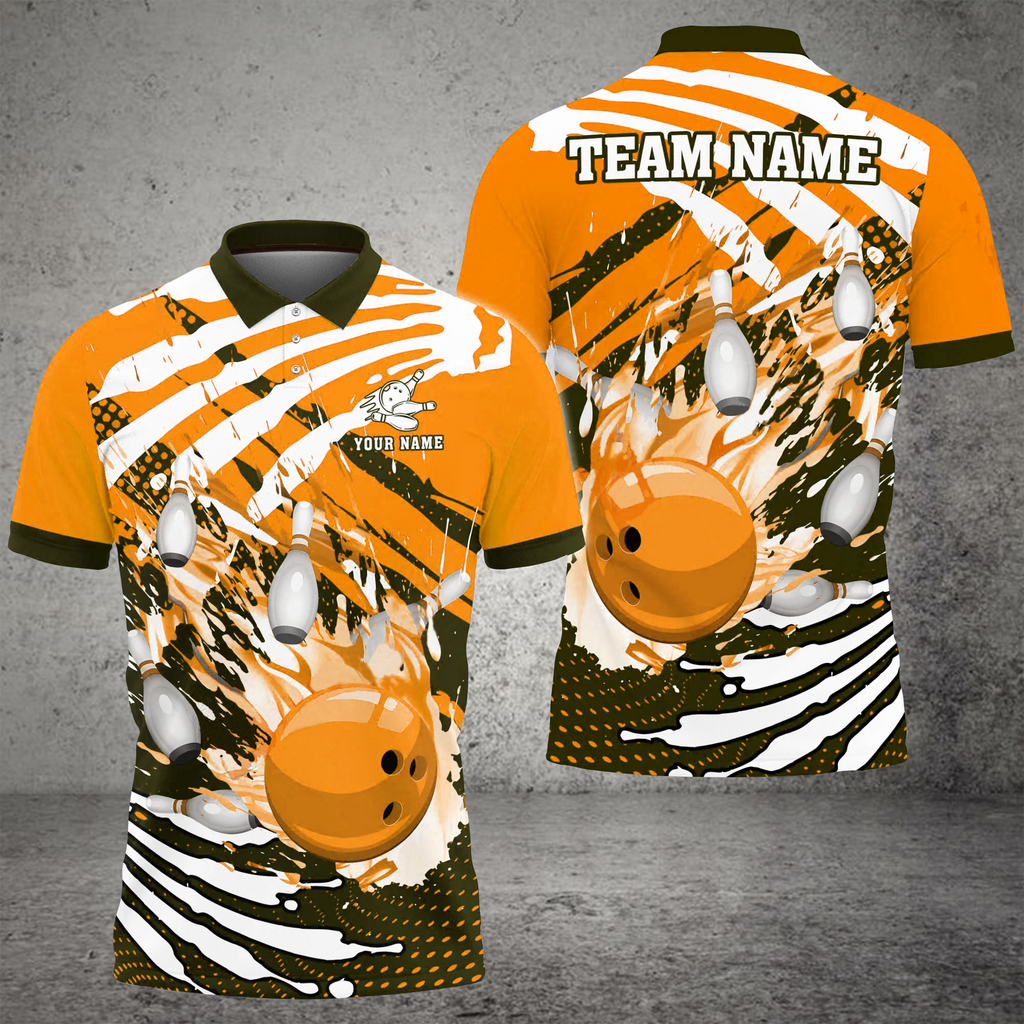 Bowling And Pins Skull Hand Pattern Customized Name 3D Shirt