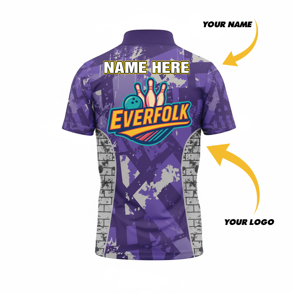 Custom Logo And Name Purple Green Jersey