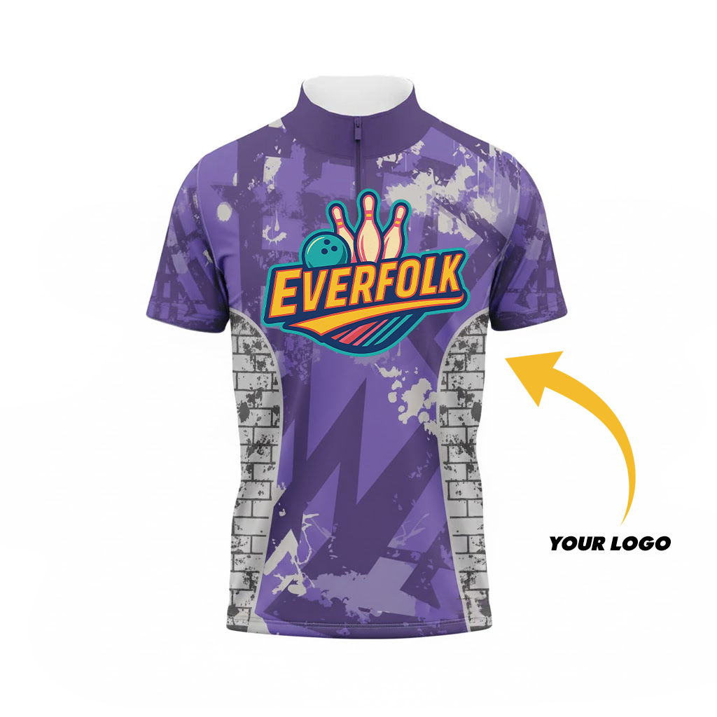Custom Logo And Name Purple Green Jersey