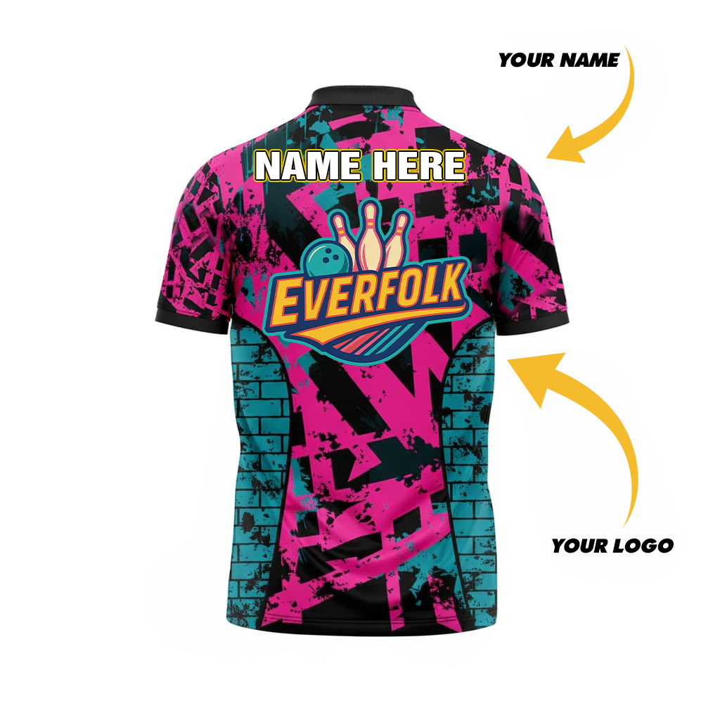 Custom Logo And Name Black Aqua Pink Jersey