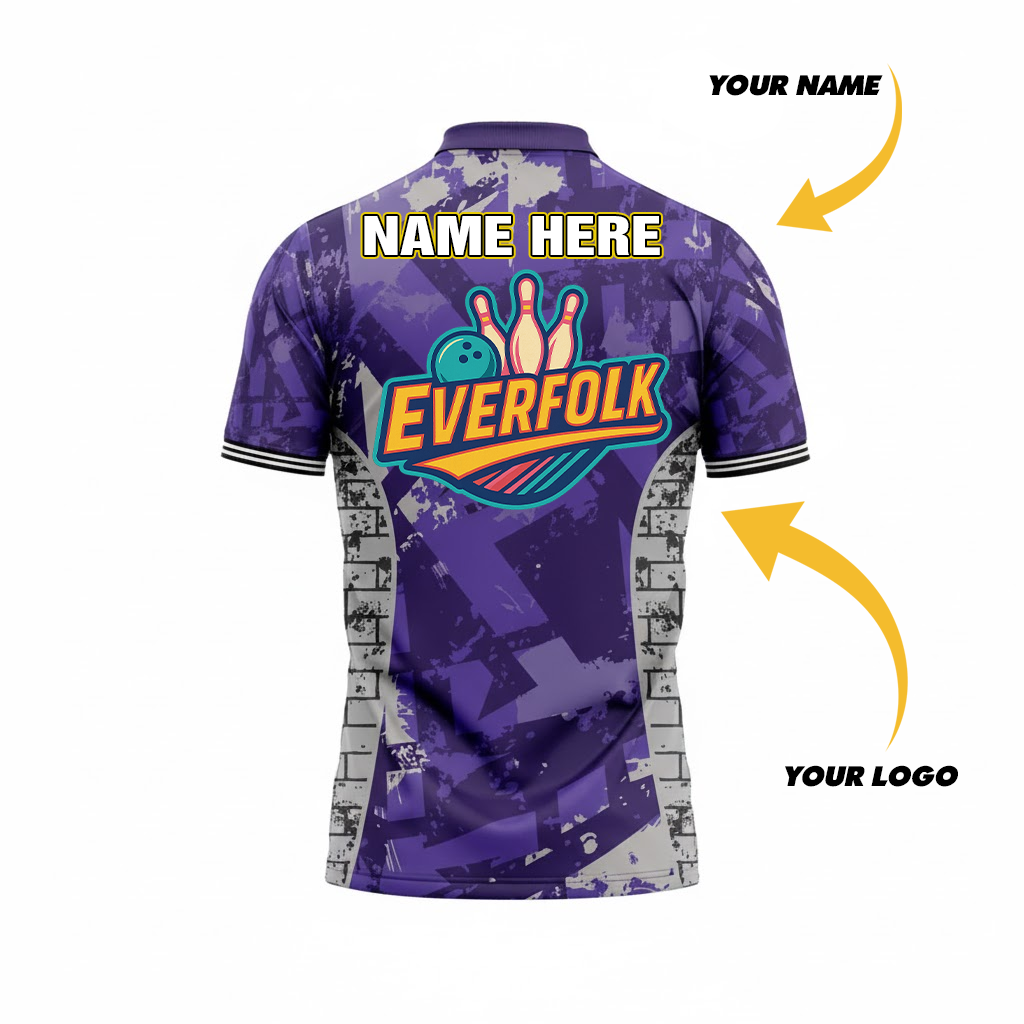 Custom Logo And Name Purple Green Jersey