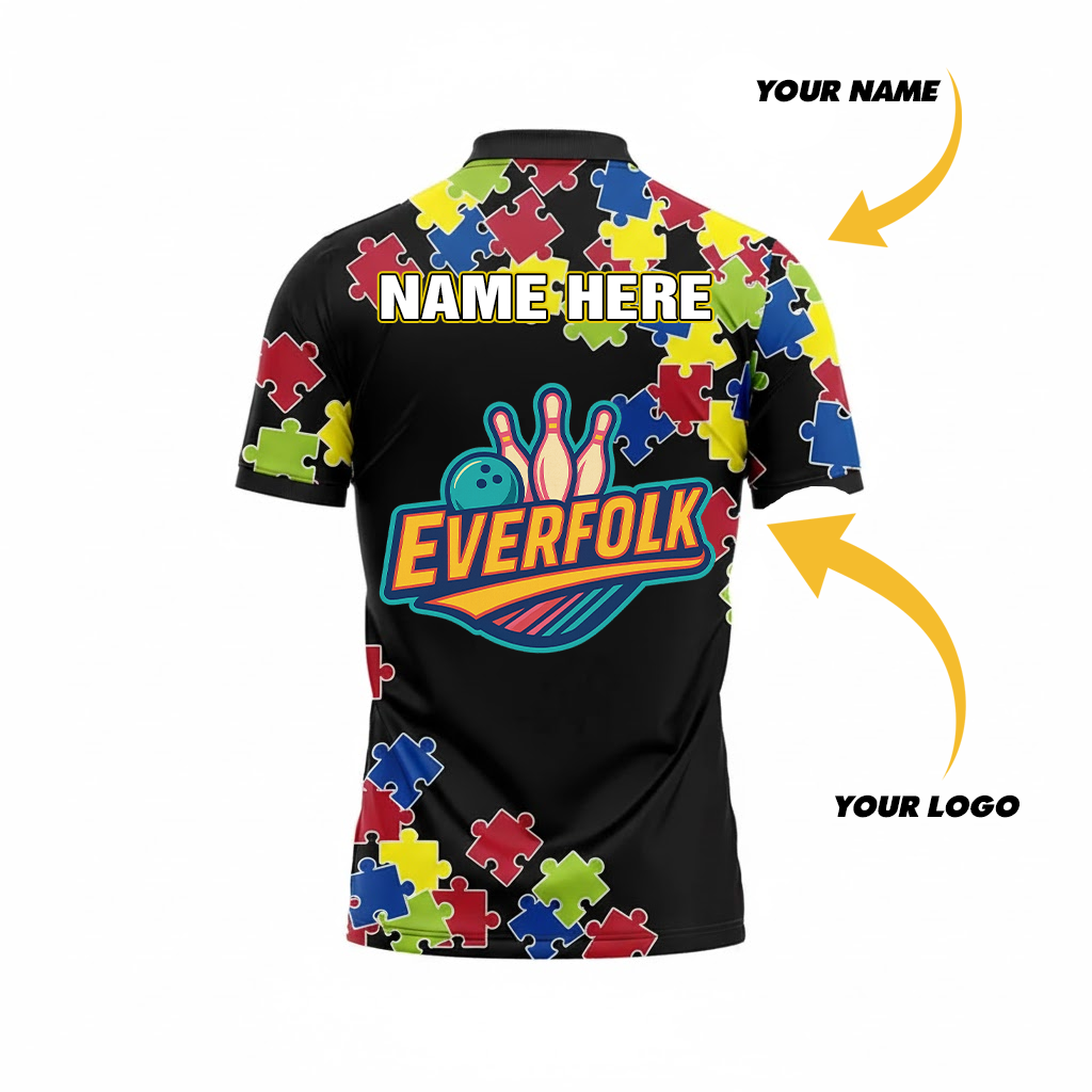 Custom Logo And Name Autism Puzzle Jersey