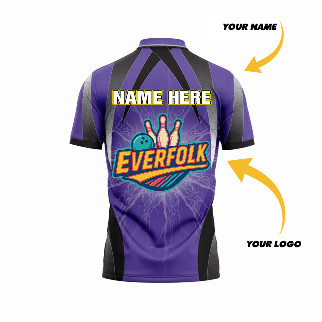 Custom Logo And Name Purple Lightning Jersey