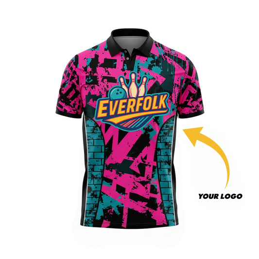 Custom Logo And Name Black Aqua Pink Jersey