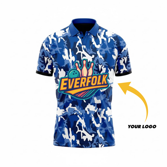 Custom Logo And Name Blue Camo Jersey