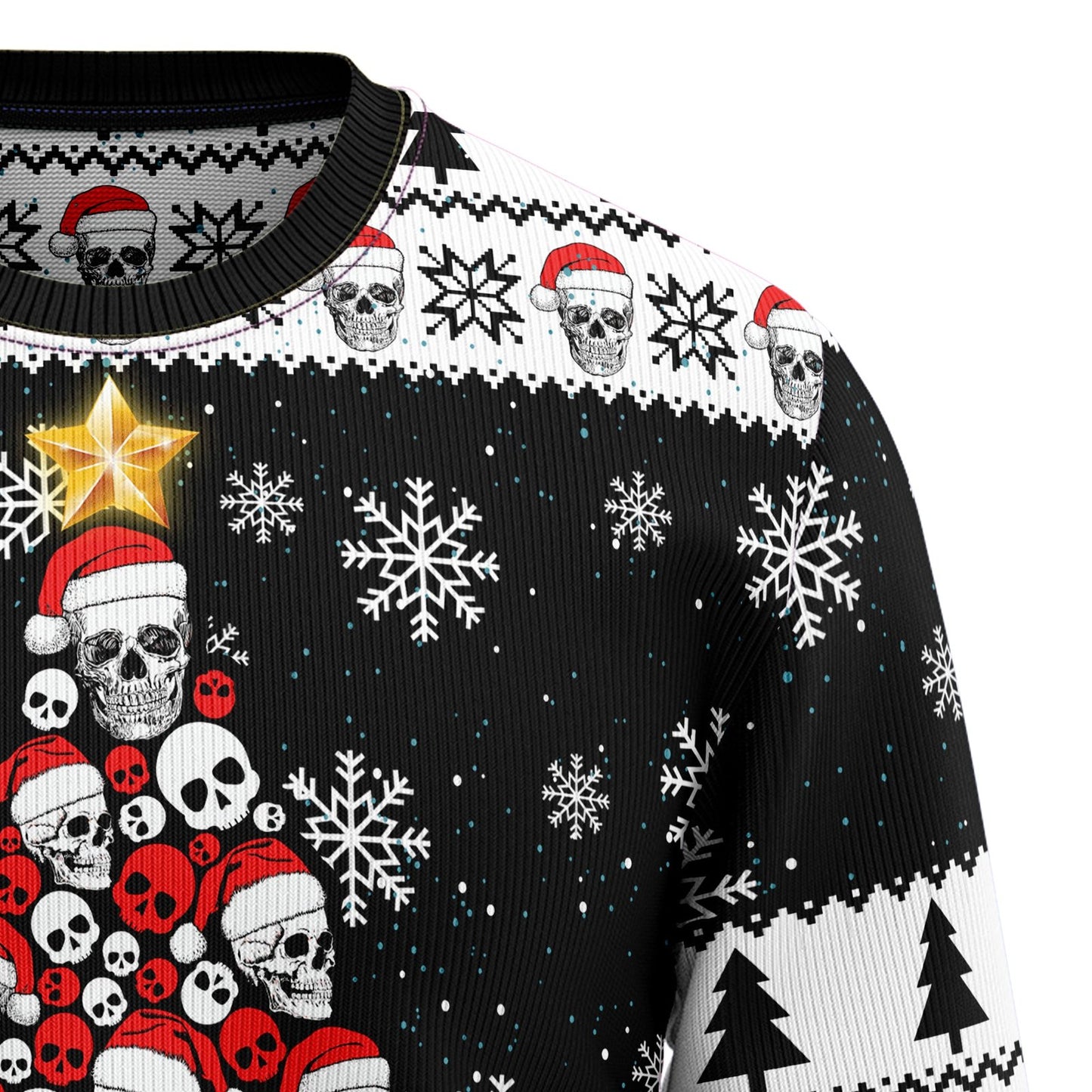 Skull Pine Tree Ugly Christmas Sweater