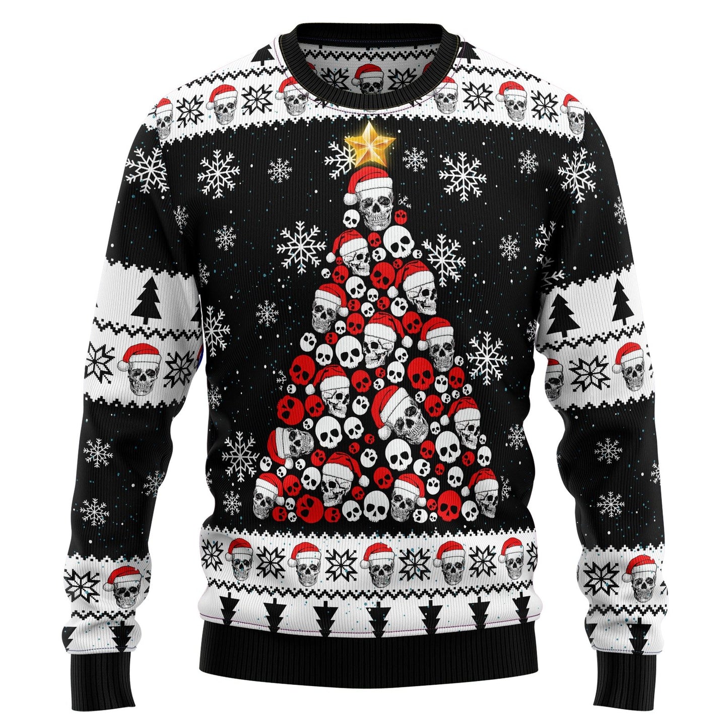 Skull Pine Tree Ugly Christmas Sweater
