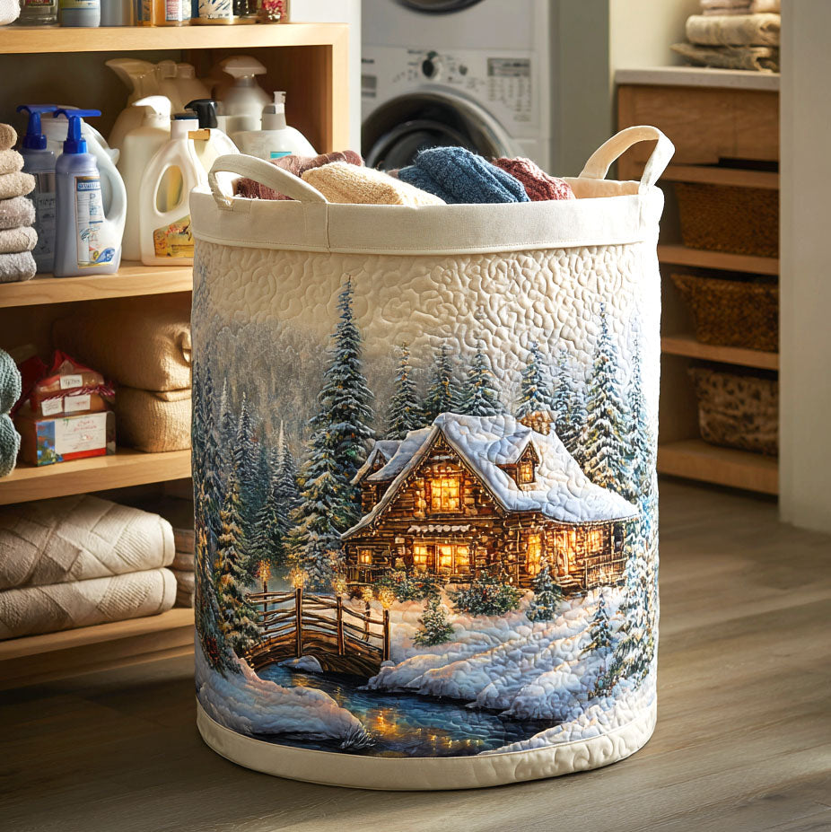 Snowlight Cabin Quilted Laundry Basket