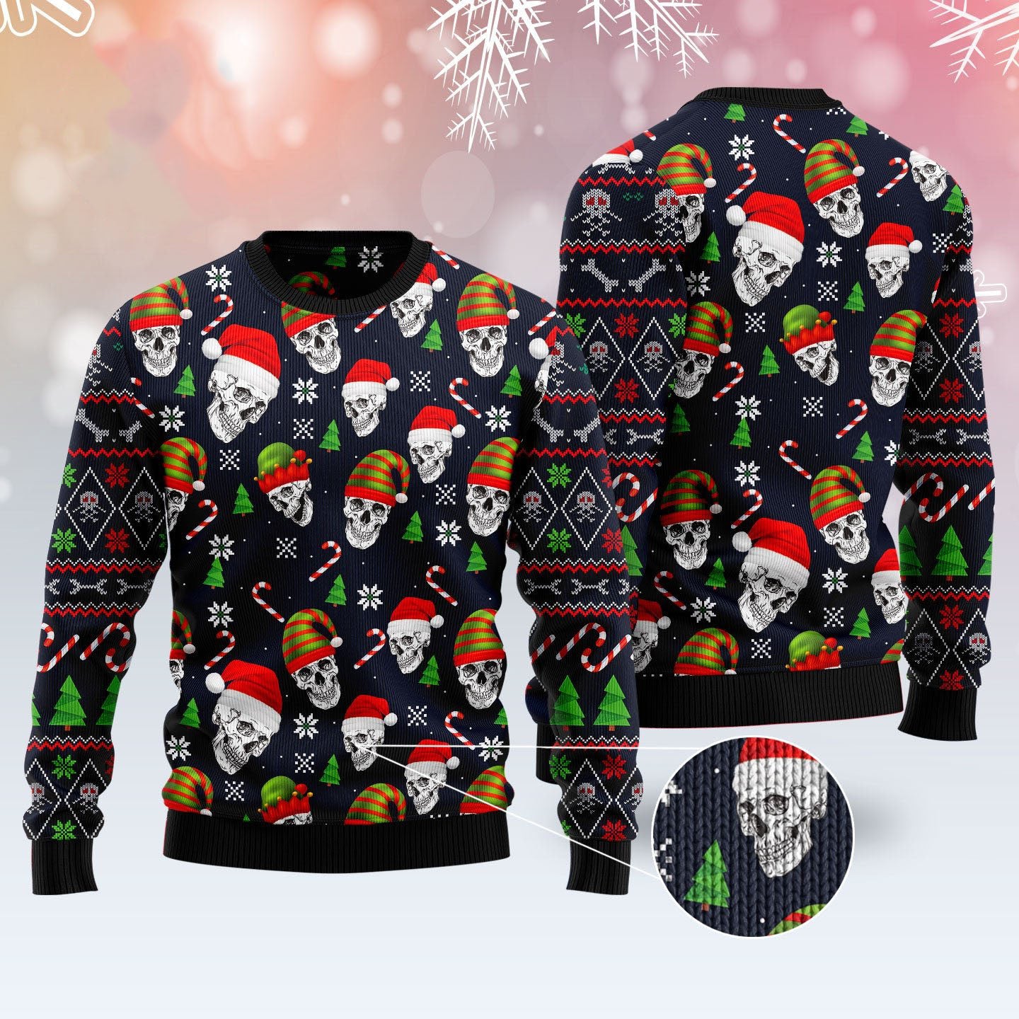 Skull Face Ugly Christmas Sweater