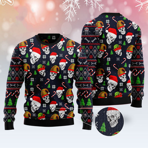 Skull Face Ugly Christmas Sweater