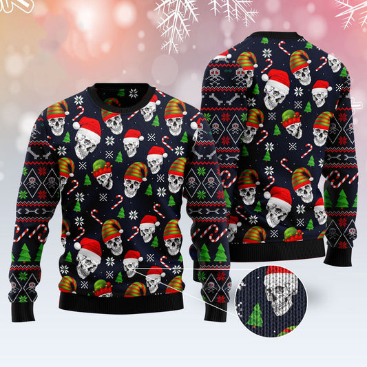Skull Face Ugly Christmas Sweater