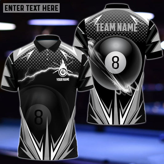 Billiards Gray Personalized Name, Team Name Shirt