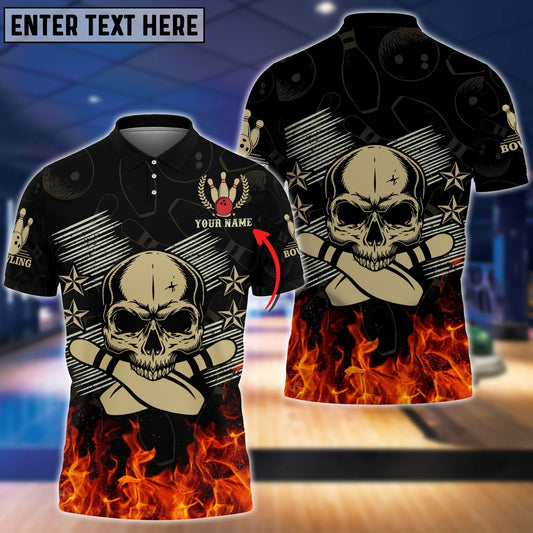 Skull Bowling Ball Personalized Name 3D Shirt
