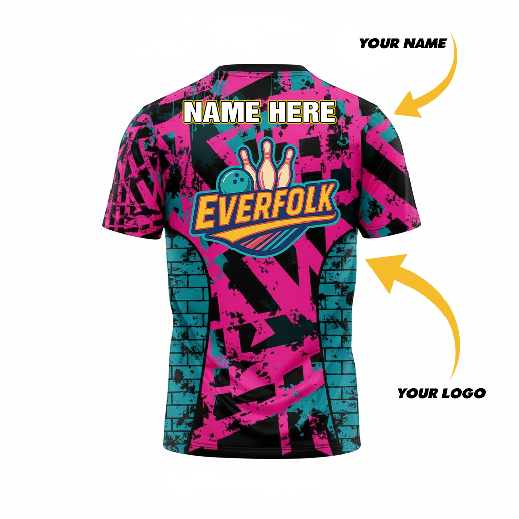 Custom Logo And Name Black Aqua Pink Jersey
