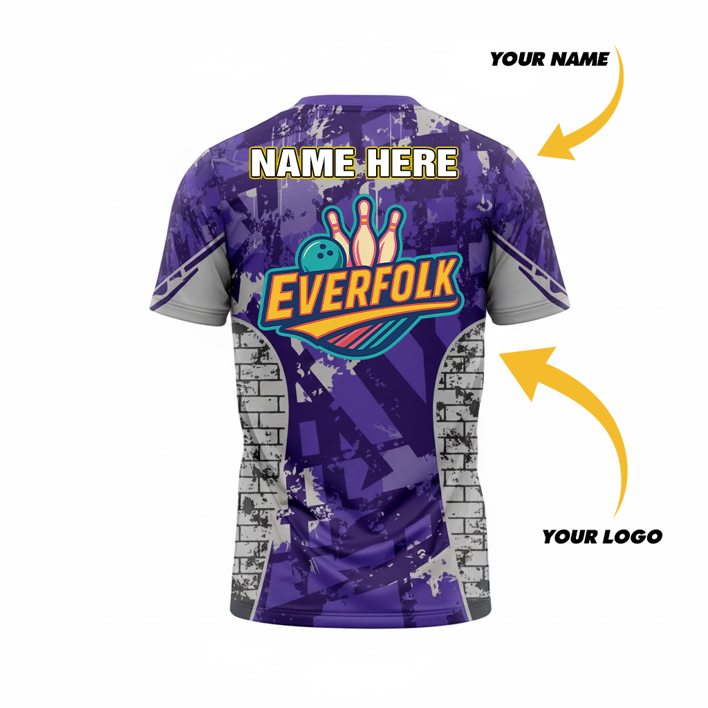 Custom Logo And Name Purple Green Jersey