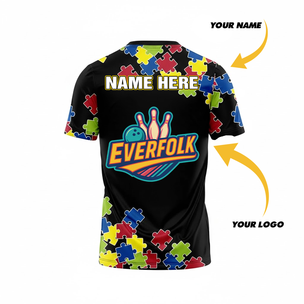 Custom Logo And Name Autism Puzzle Jersey