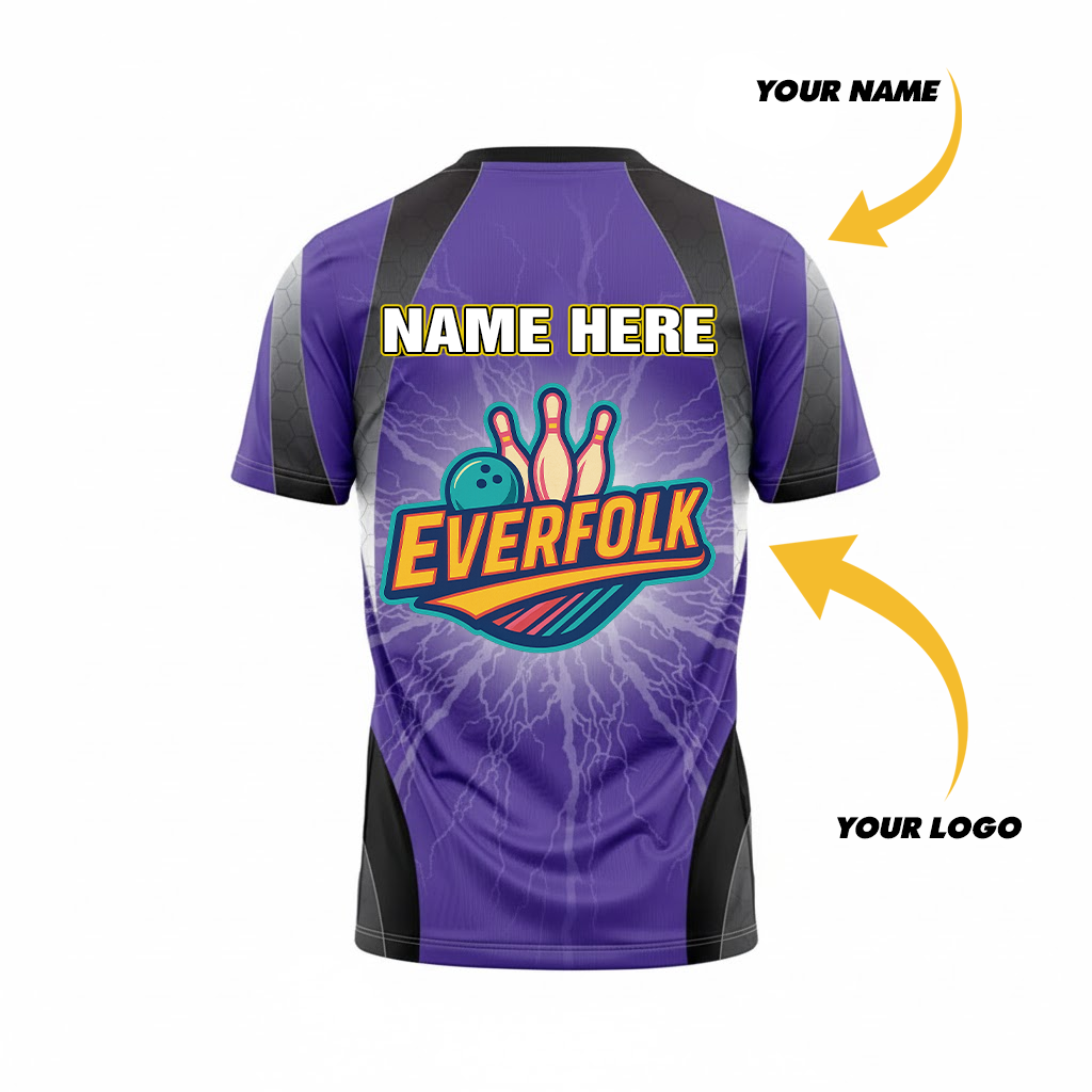 Custom Logo And Name Purple Lightning Jersey