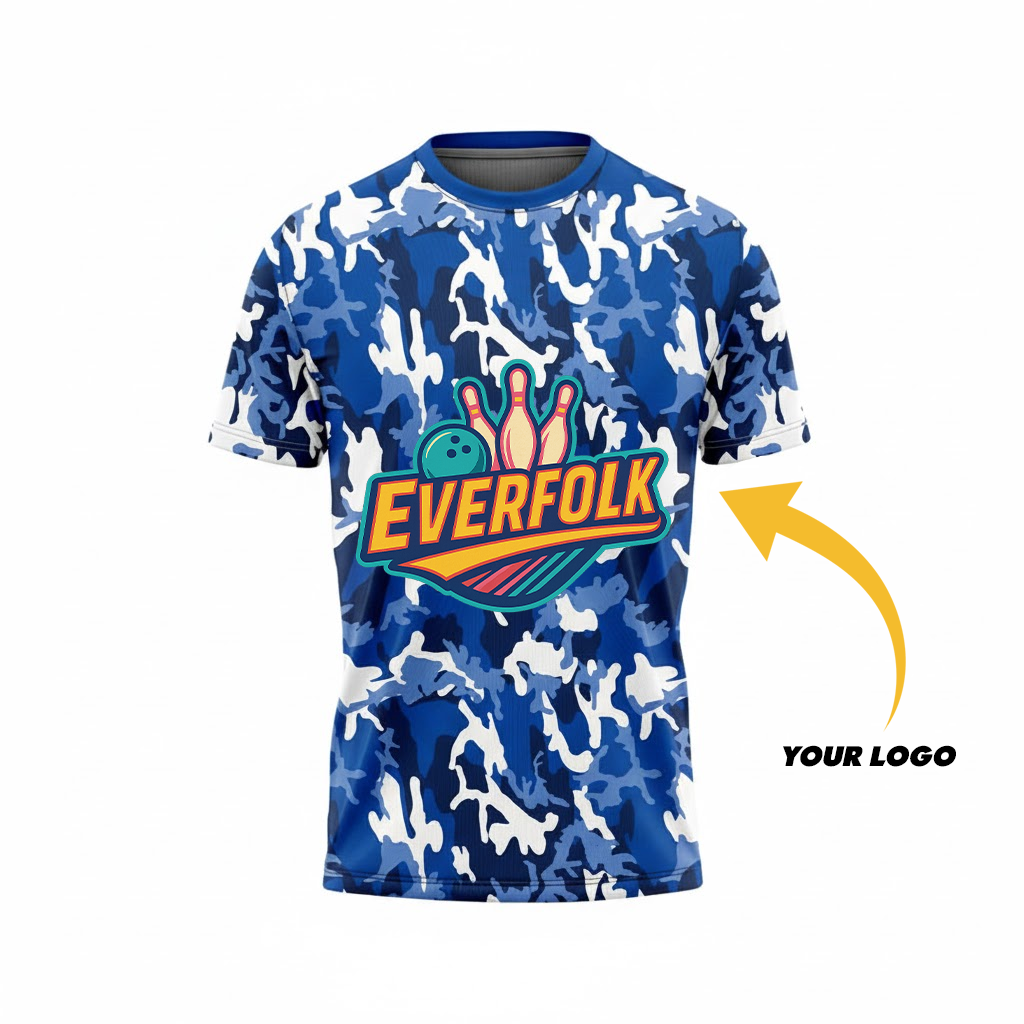 Custom Logo And Name Blue Camo Jersey