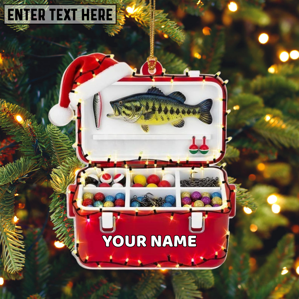 Personalized Fishing Tackle Box 2D Ornament, Fisherman Ornament, Dad Fishing Ornament, Fishing Man Gifts, Fishmas Christmas, Fishing Lovers