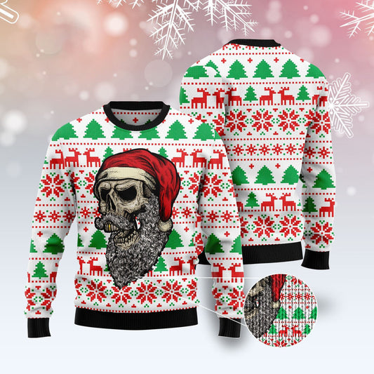 Skull Santa Claus Costume Ugly Christmas Sweater