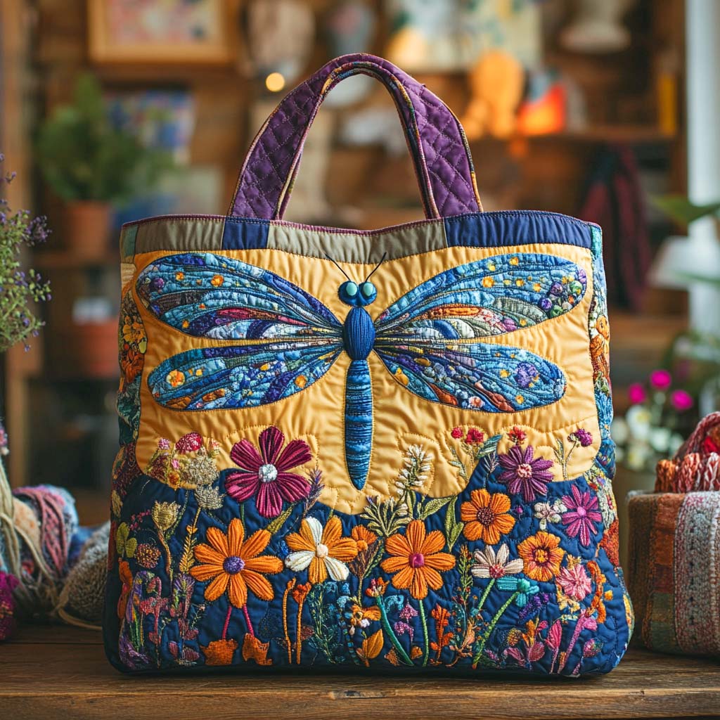 Wildflower Horizon Quilted Tote Bag