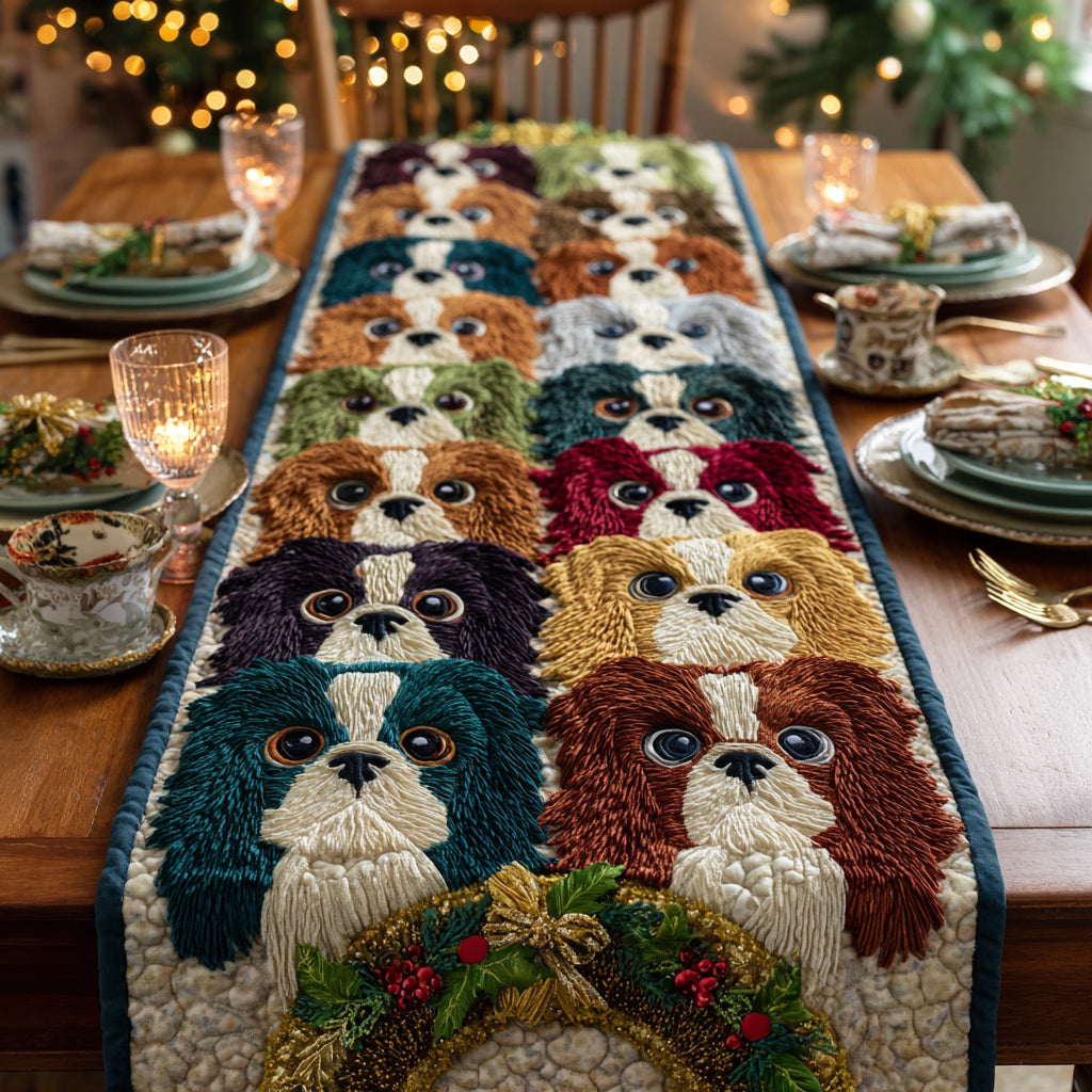 Winter Spaniel Quilted Table Runner
