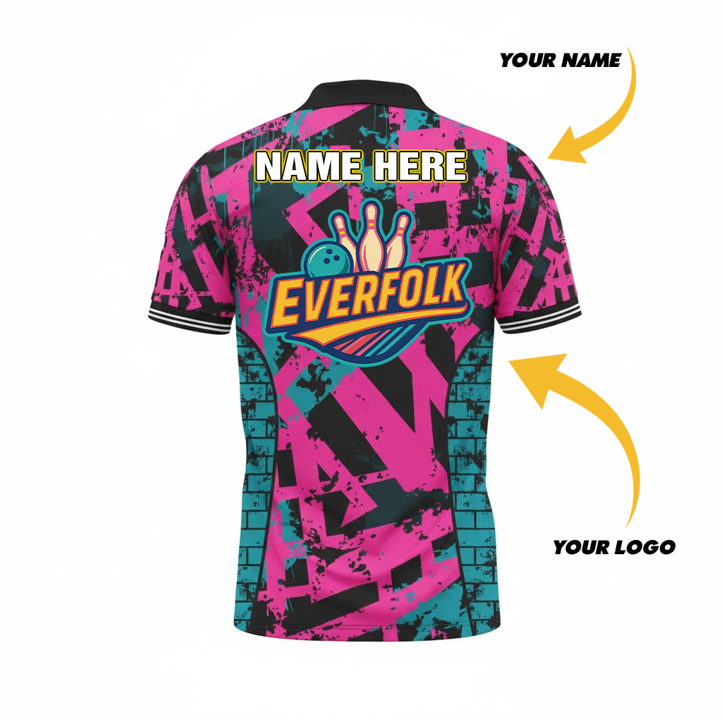 Custom Logo And Name Black Aqua Pink Jersey