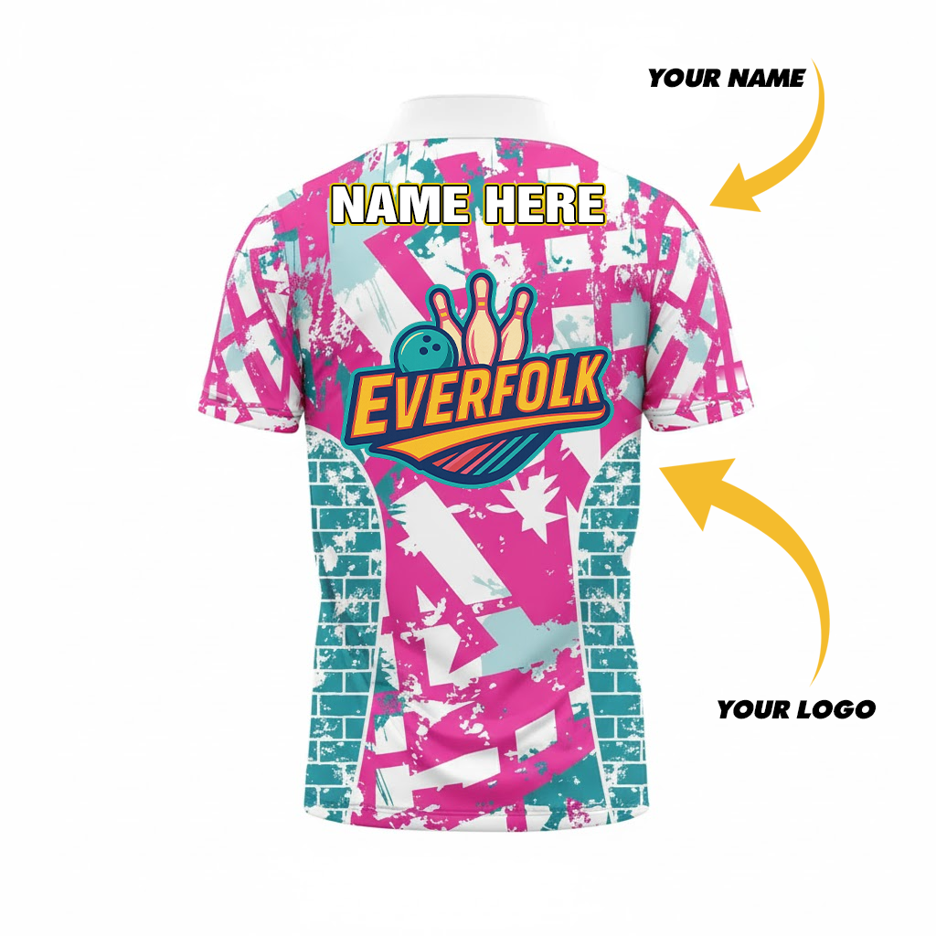 Custom Logo And Name White Aqua Pink Jersey