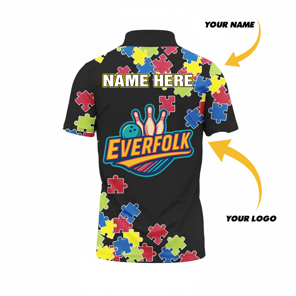 Custom Logo And Name Autism Puzzle Jersey