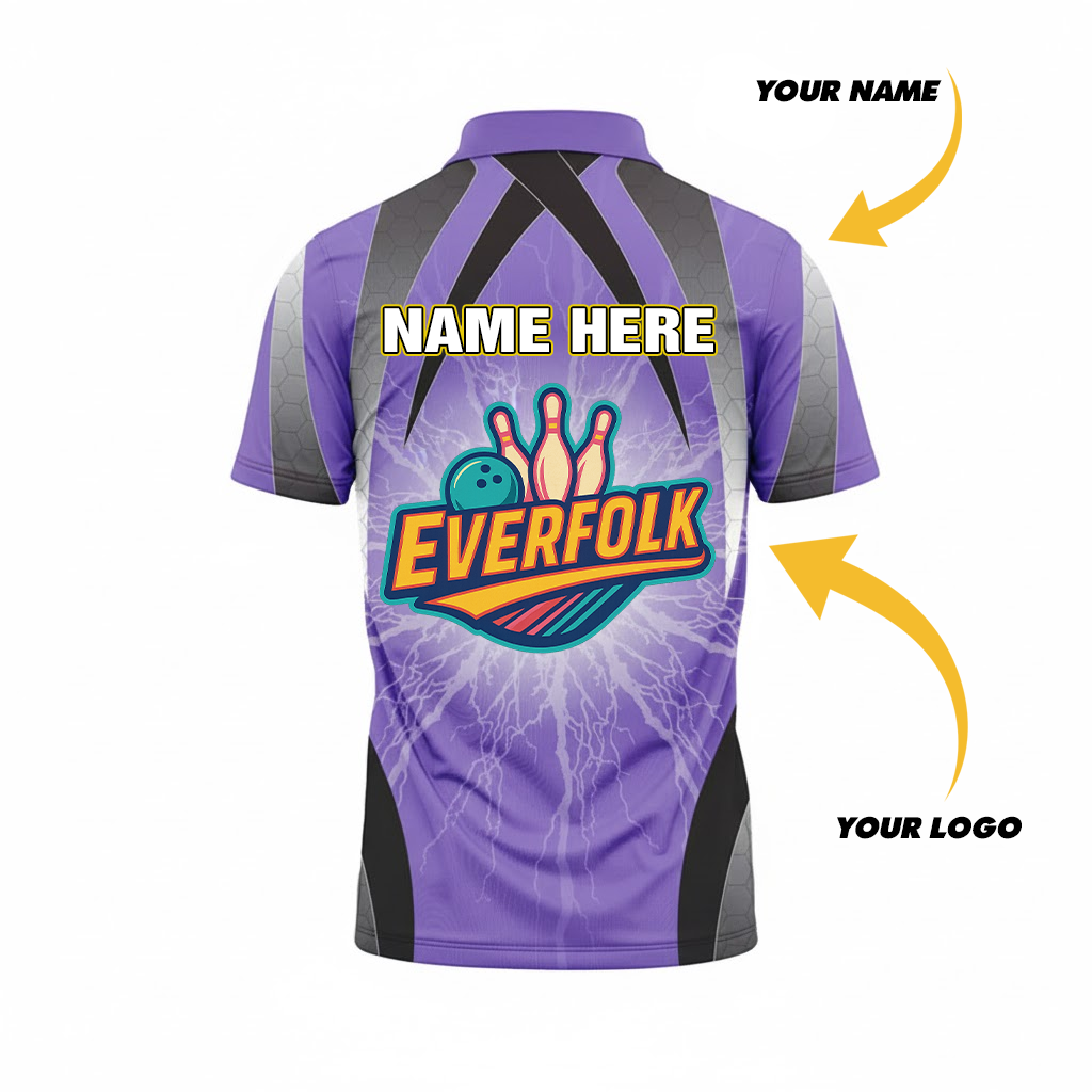 Custom Logo And Name Purple Lightning Jersey