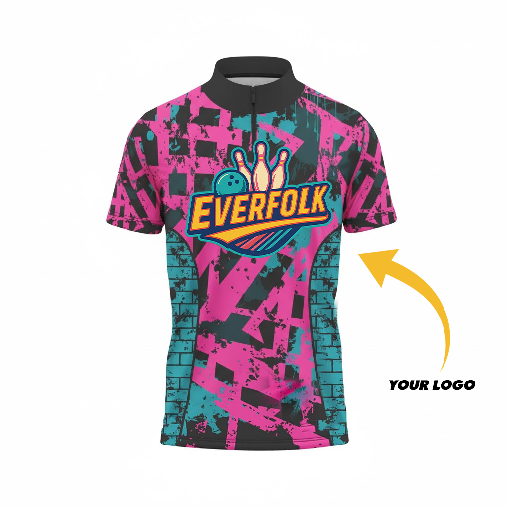 Custom Logo And Name Black Aqua Pink Jersey
