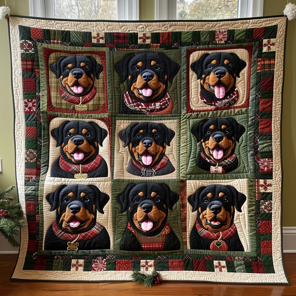 Winter Rottweiler Quilt
