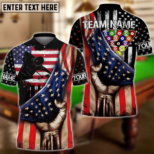 Billiards American Flag 8 Ball Player Personalized Shirt