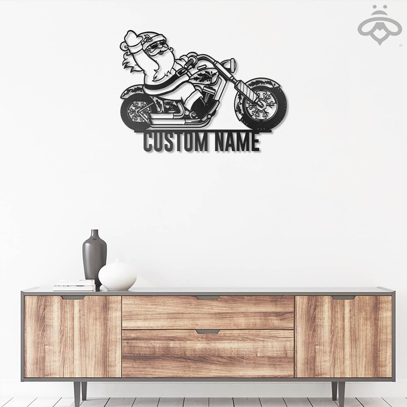 Custom Santa Claus Motorcycle Metal