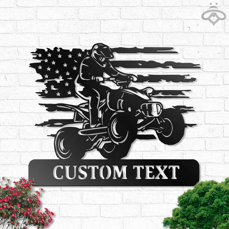 Custom US Quad Dirt Bike Metal Wall Art