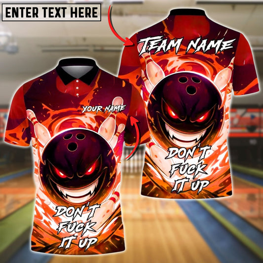 Bowling And Pins Angry Flame Customized Name, Team Name 3D Shirt (4 Colors)
