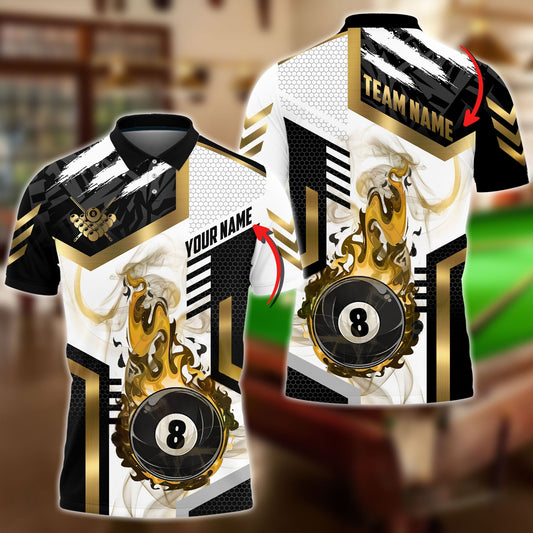 Billiards Ball 8 Premium Line Smoke Personalized Name Shirt