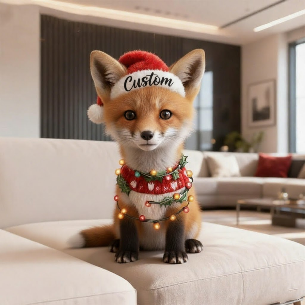 π¦ Personalized Fox Plush β Custom Christmas Fox with Lights & Sweater