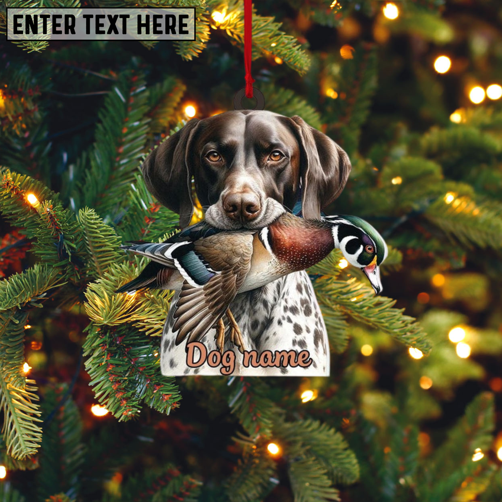 Personalized Dog Hunting Flat 2D Ornament, Hunting Rearview Mirror Car Accessories, Dog Hunting Christmas Ornament, Gift for Husband