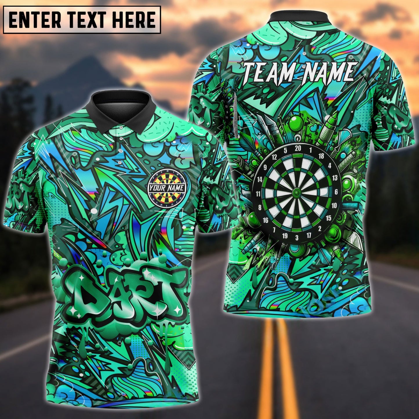 Darts Graffiti Gunners Personalized Name, Team Name Shirt