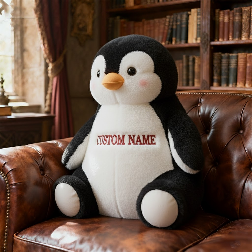 π§ Penguin Plush with Custom Name β Soft Personalized Stuffed Animal Gift