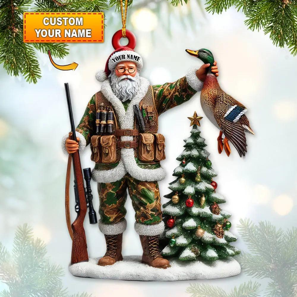 Custom Name Hunting Ornament, Christmas Gift for Animal Hunter