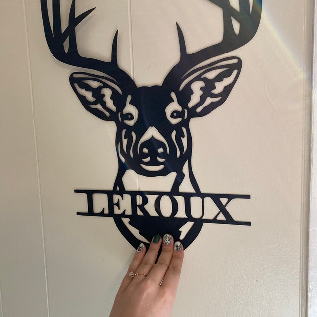 Personalized metal deer head logo