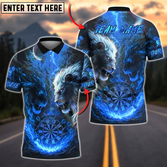 Darts Lion Fire vs Ice Design Personalized Name, Team Name Unisex Shirt (4 Colors)