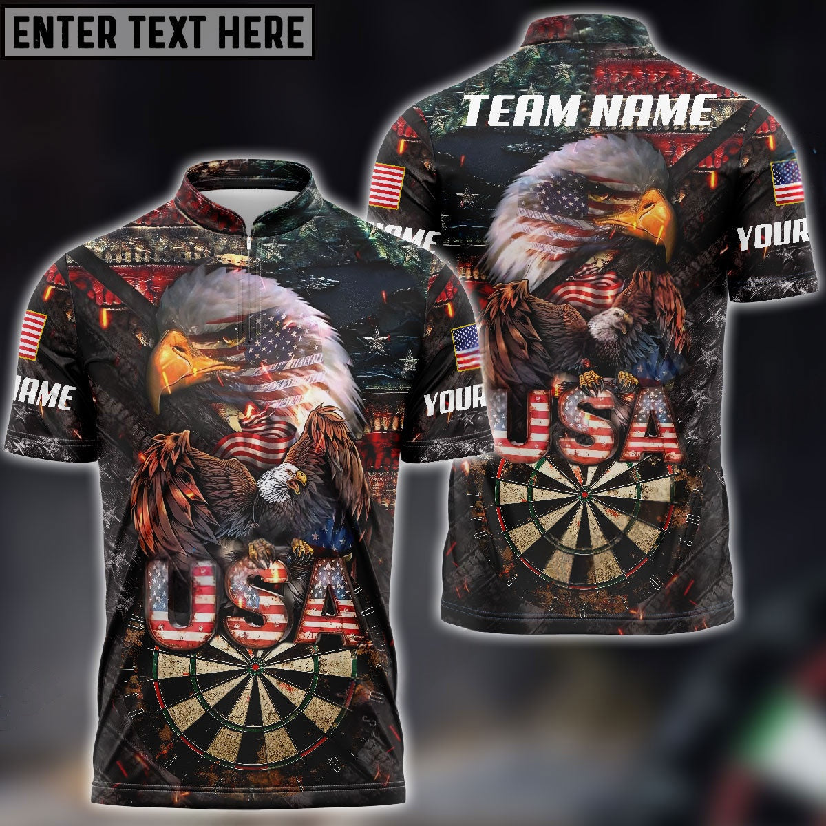 USA Pride Eagle Darts Personalized Name, Team Name Shirt