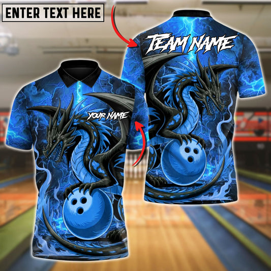 Bowling And Pins Hellfire Dragon Customized Name, Team Name 3D Shirt (4 Colors)