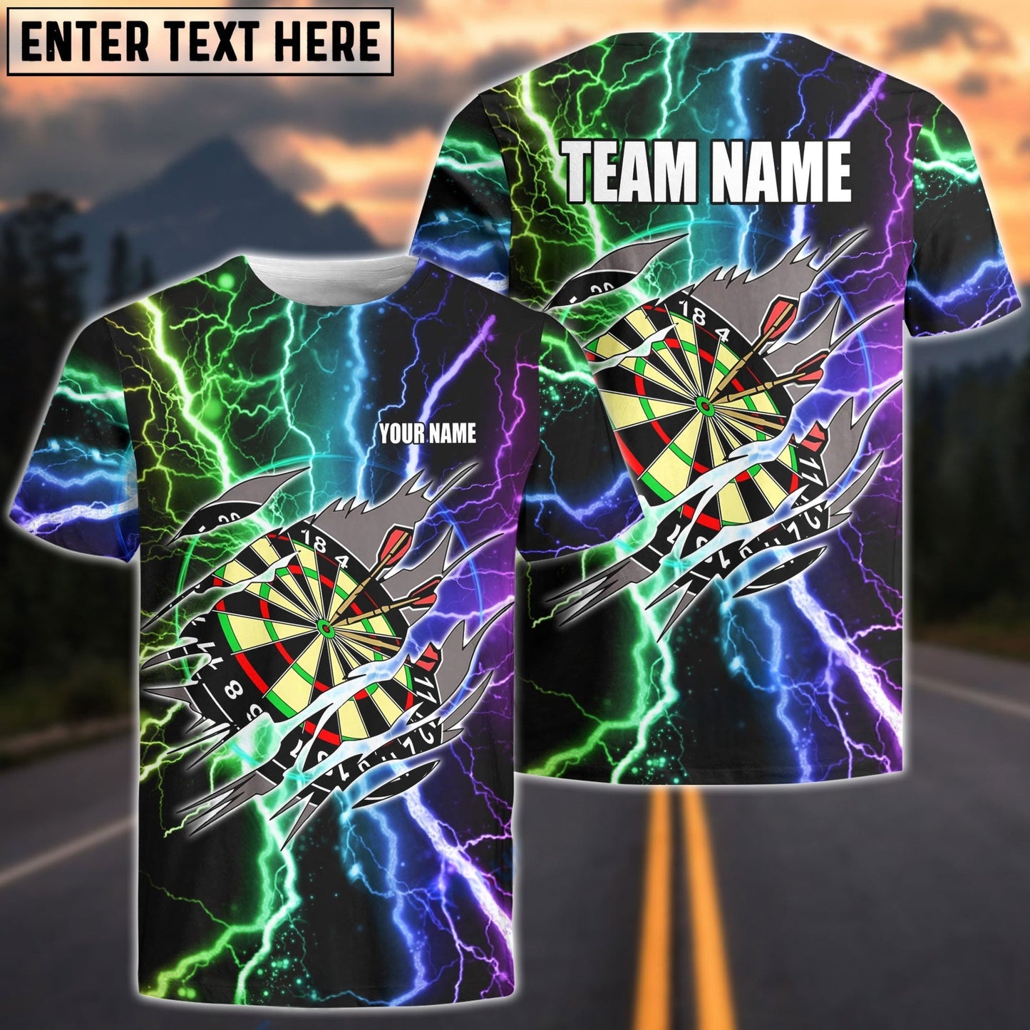 Darts Lightning Personalized Name Shirt