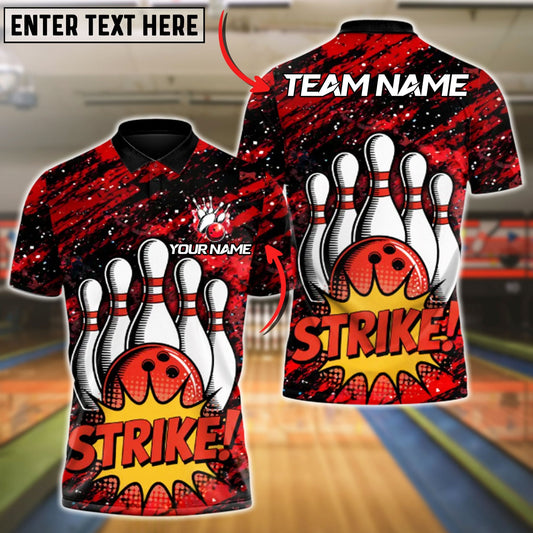 Bowling And Pins Boom Strike Customized Name, Team Name 3D Shirt (4 Colors)